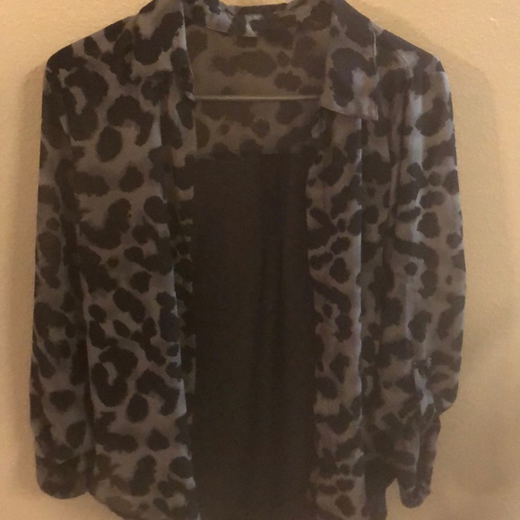 Black/ leopard print top - Picture 1 of 2